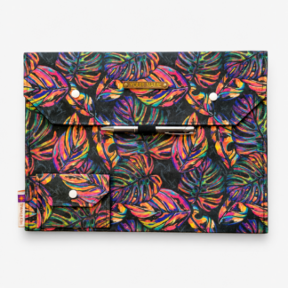 Colorful Tropical Leaf A4 Document Folder with Pen Holder and Photo Pocket