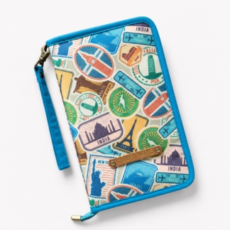 Family Travel Document Organizer Wallet with Wrist Strap