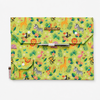 Jungle Animal A4 Fabric File Folder with Pen Holder