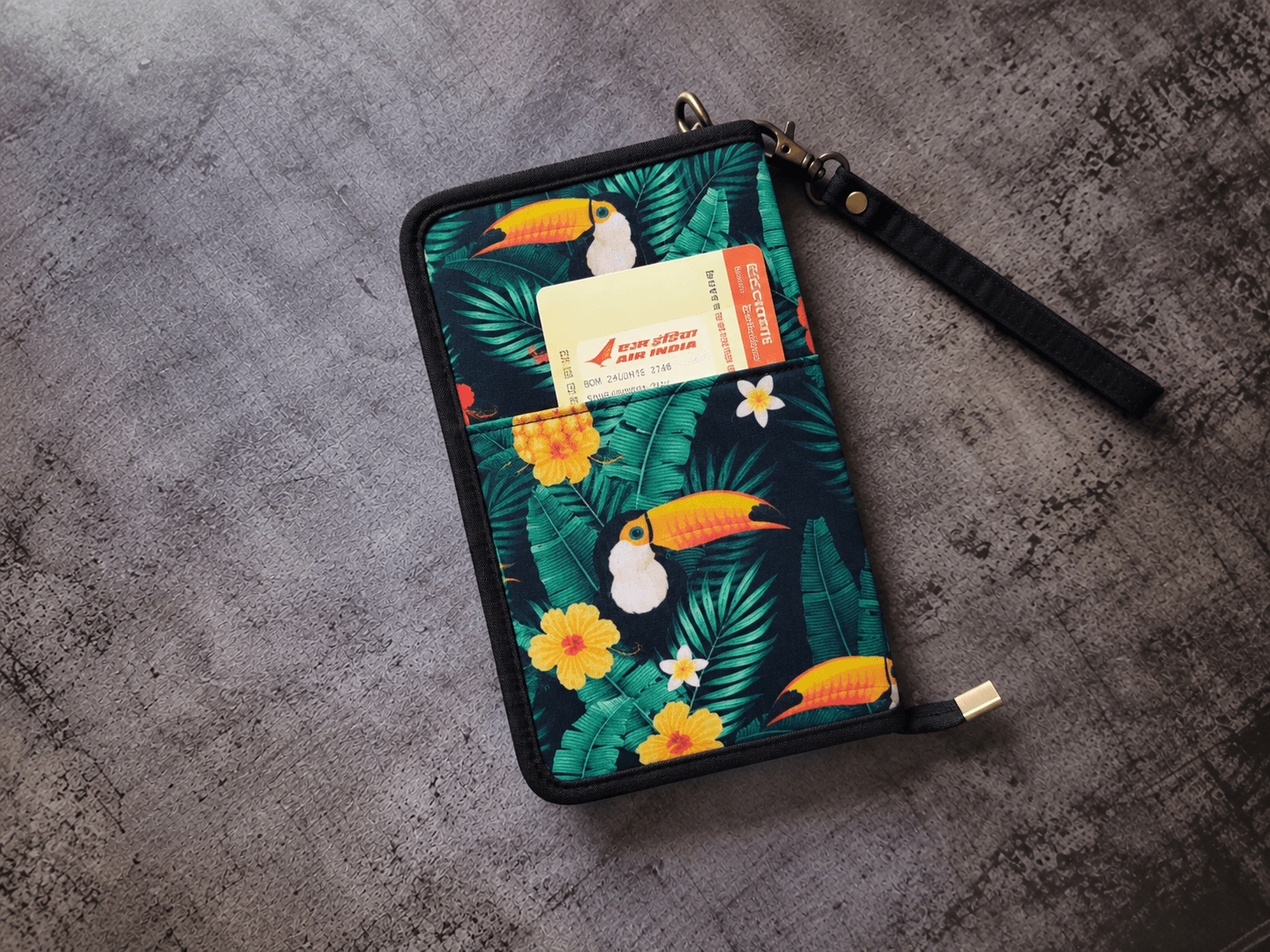 Tropical Zip-Around Family Travel Document Organizer