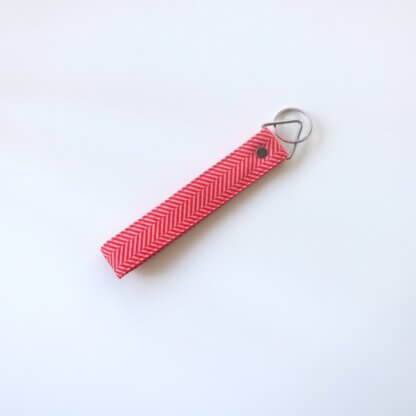 Pink Chevron Key Fob Keychain