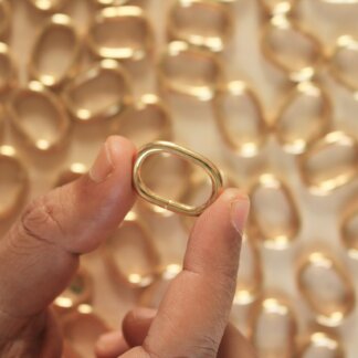 Gold Metal Oval Ring of 20mm