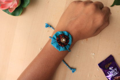 Blue Handmade Fabric Rakhi