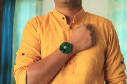 Green Handmade Rakhi Atut Bandhan