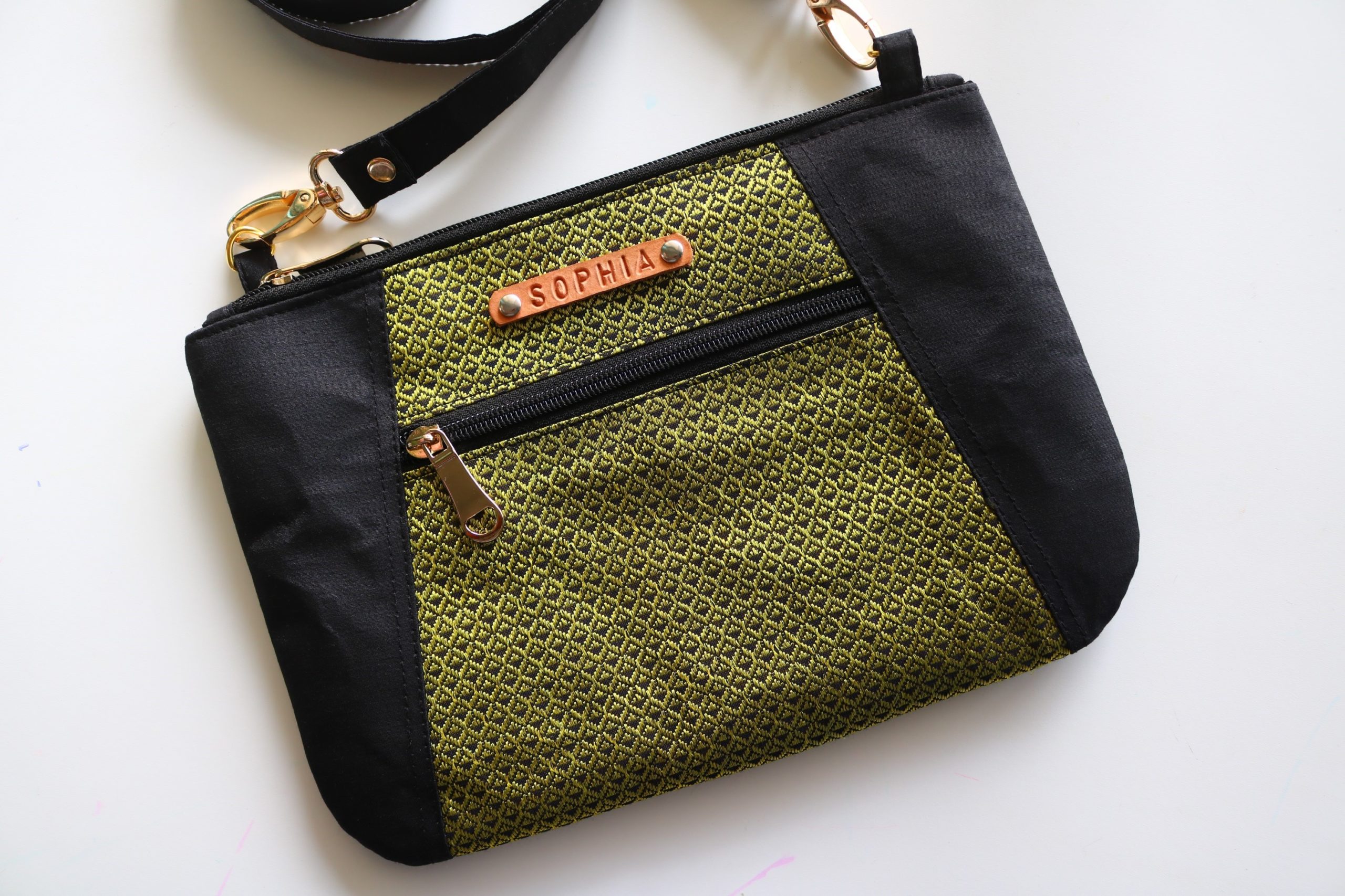 Green (Mehandi) Cross Body Khan Fabric Bag - SparkleKavi.Com