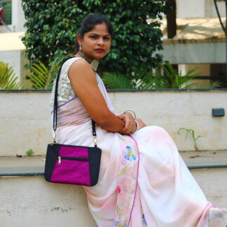 Pink Fabric Khan Sling Bag
