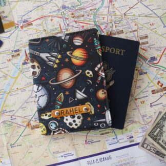 Space Astronaut Galaxy Planets Passport Cover