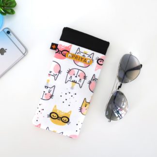 Cat Print Kids Personalised Glasses Cover