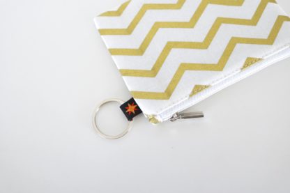 Gold Chevron Zipper Pouch for jwellery storage