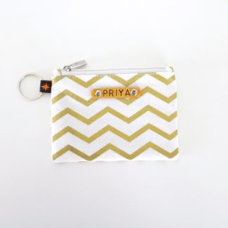 Gold Chevron Zipper Pouch for jwellery storage
