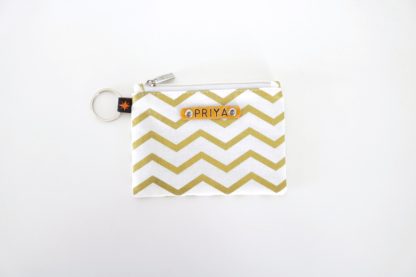 Gold Chevron Zipper Pouch for jwellery storage