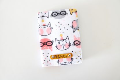 Customized Name Cat Print Passport Holder