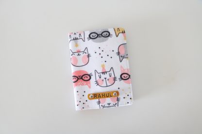 Customized Name Cat Print Passport Holder