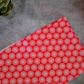 Red Round Design Fabric Print