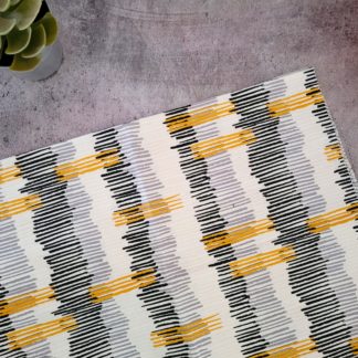 Yellow Gray Sticks Fabric Print