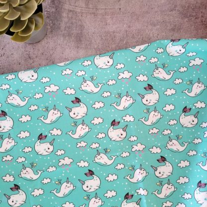 Whale Unicorn Fabric Print