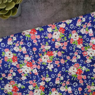Blue Floral Fabric Print