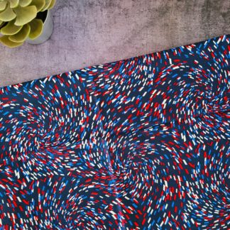Red Blue Abstract Fabric Print