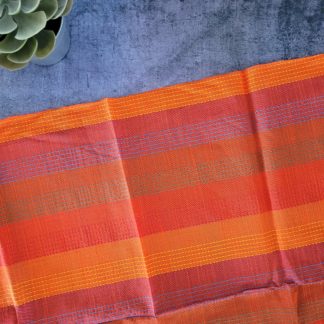 Orange Shade Stitch line Fabric Print