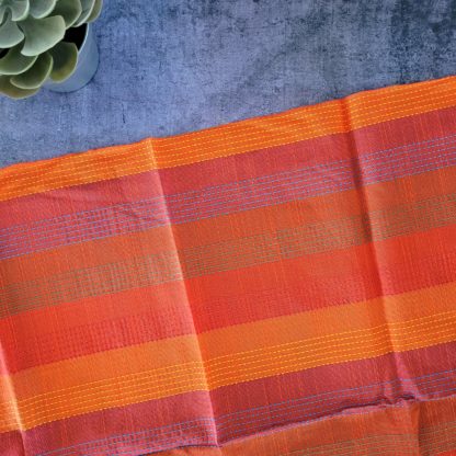 Orange Shade Stitch line Fabric Print