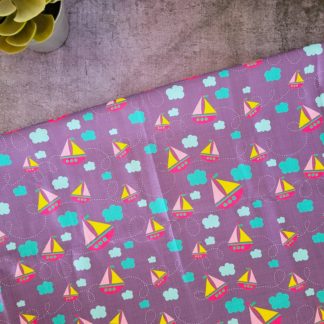 Boat Purple Fabric Print