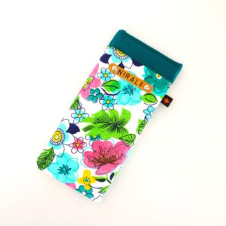 Green Floral Padded Sunglasses Pouch