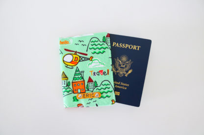 Pastel Green Passport Cover World Travel Gift