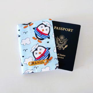 Penguin Personalised Custom Name Passport Cover for Kid's