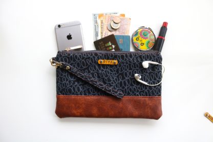 Black Office Clutch Spring Print