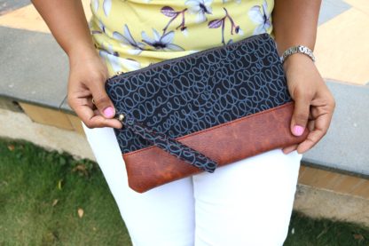 Black Office Clutch Spring Print