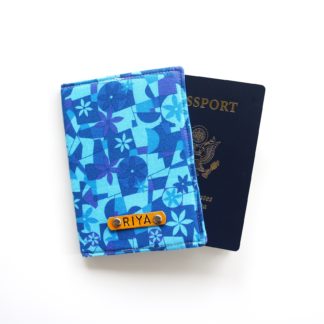 Blue Floral Abstract Passport Cover