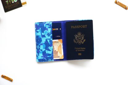 Blue Floral Abstract Passport Cover