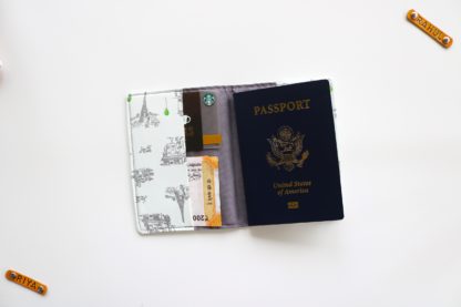 Eiffel Tower Pastel Green Passport Cover