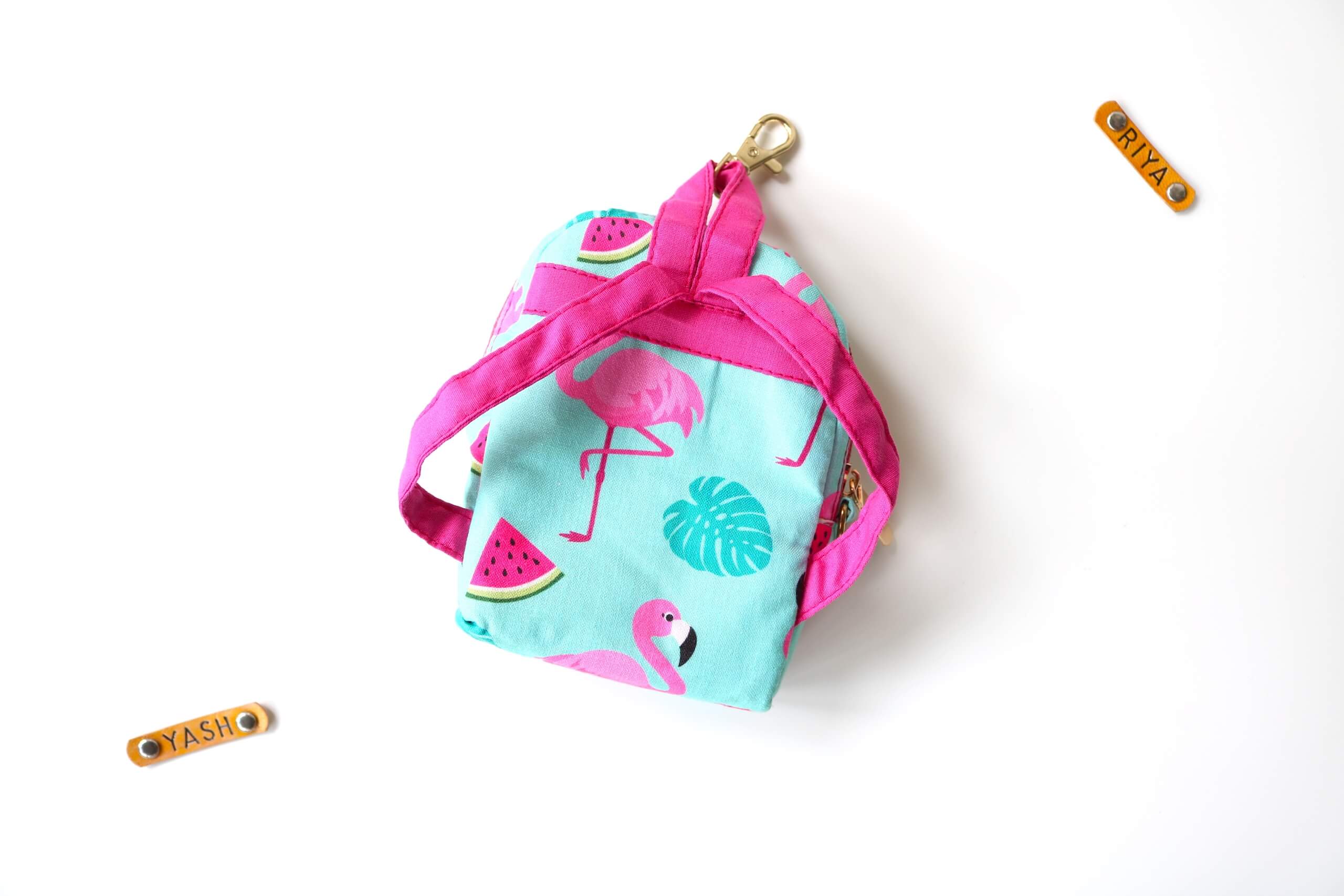 Flamingo Small Backpack Keychain for Girl