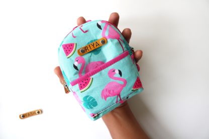 Flamingo Small Backpack Keychain for Girls