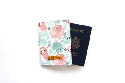 Hippo Animal Passport Cover with Name