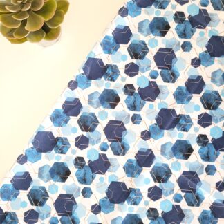 Blue Hexagon Fabric Print
