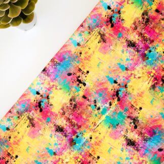 Yellow Abstract Painting Fabric Print