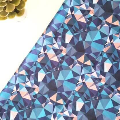 Navy Blue Triangle Fabric Print