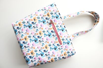 Water Color Floral Quilted Tote Bag