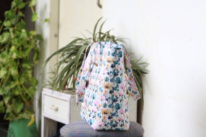 Water Color Floral Quilted Tote Bag