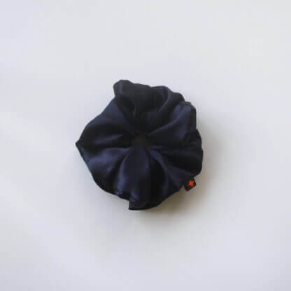 Black Plain Satin Scrunchies