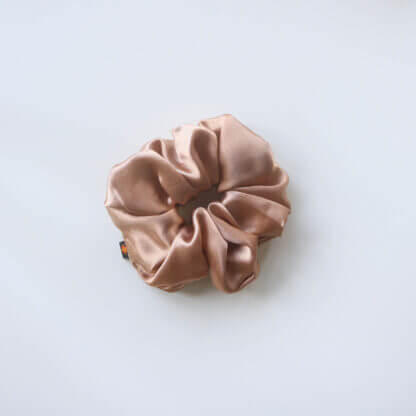 Brown Plain Satin Scrunchies