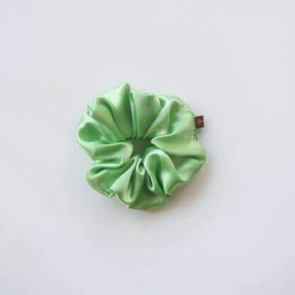 Light Fern Green Plain Satin Scrunchies