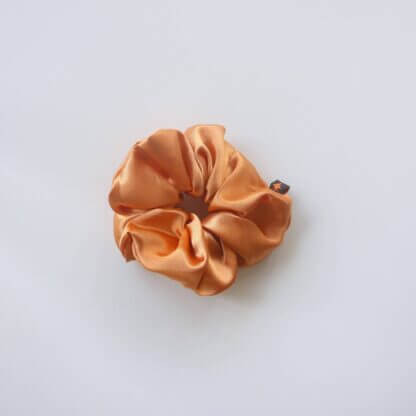 Orange Plain Satin Scrunchies