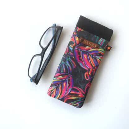 Trippy Tropical Leaf Sunglasses Case