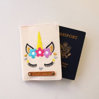 Personalized Unicorn Handmade Passport Holder for her