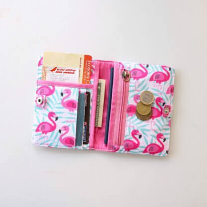 Flamingo Print Passport Travel Wallet