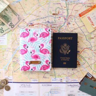 Flamingo Print Passport Travel Wallet