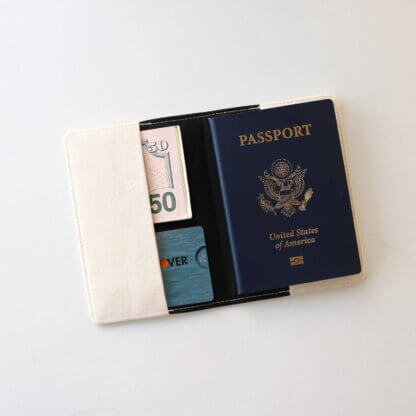 Passport Cover Travel around the World Beige